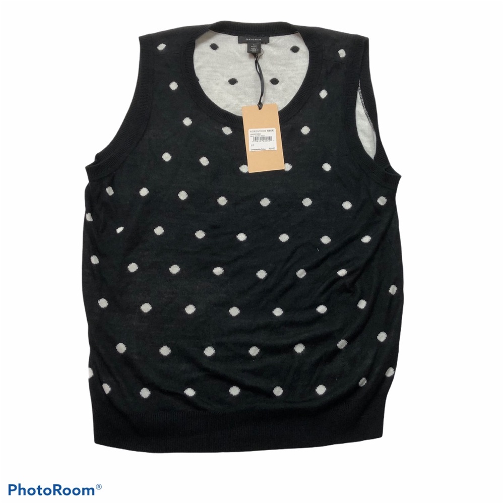 Halogen Black Ivory Dot Tank Top from Nordstrom